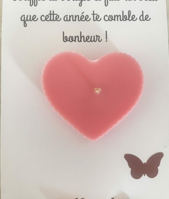 Carte Message & Bougie Fais un Vœu