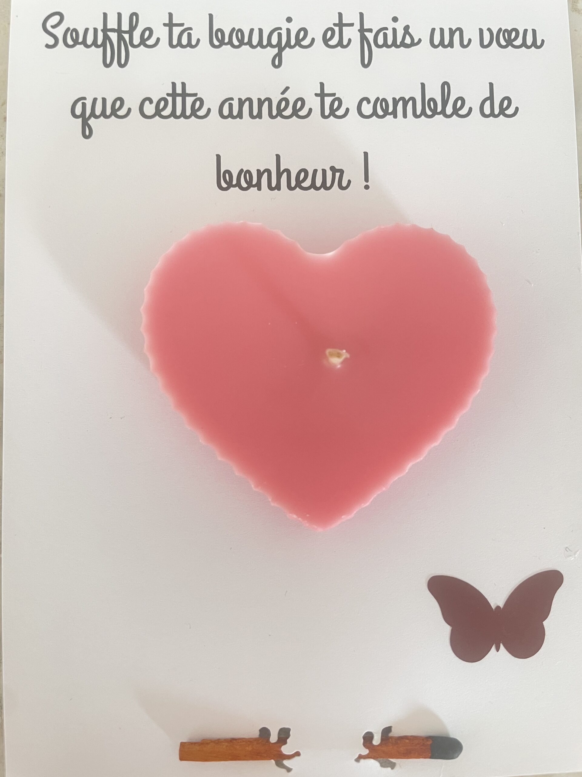 Carte Message & Bougie Fais un Vœu