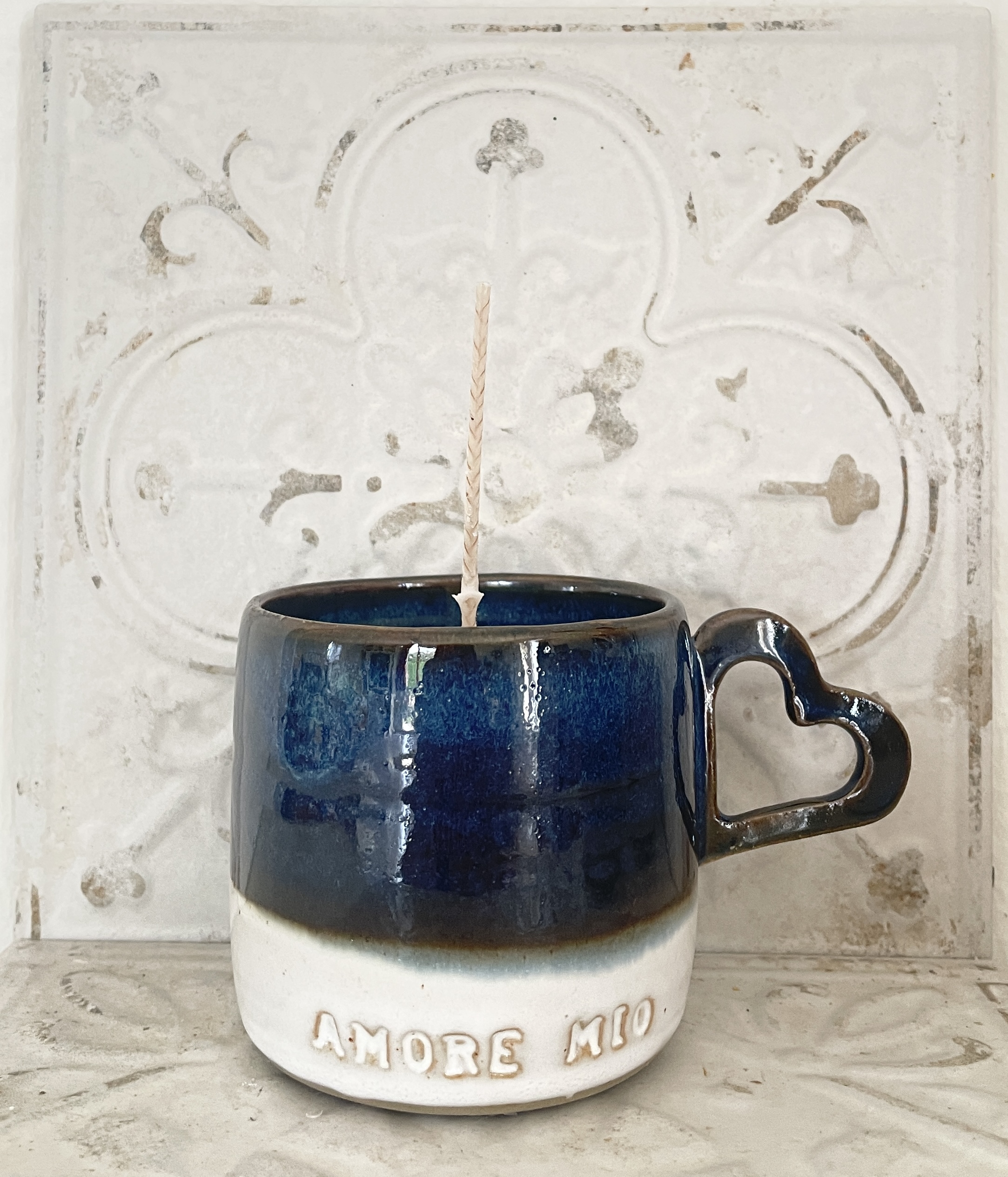 Cér’AmOré Mio Tasse Anse Cœur Bleu nuit