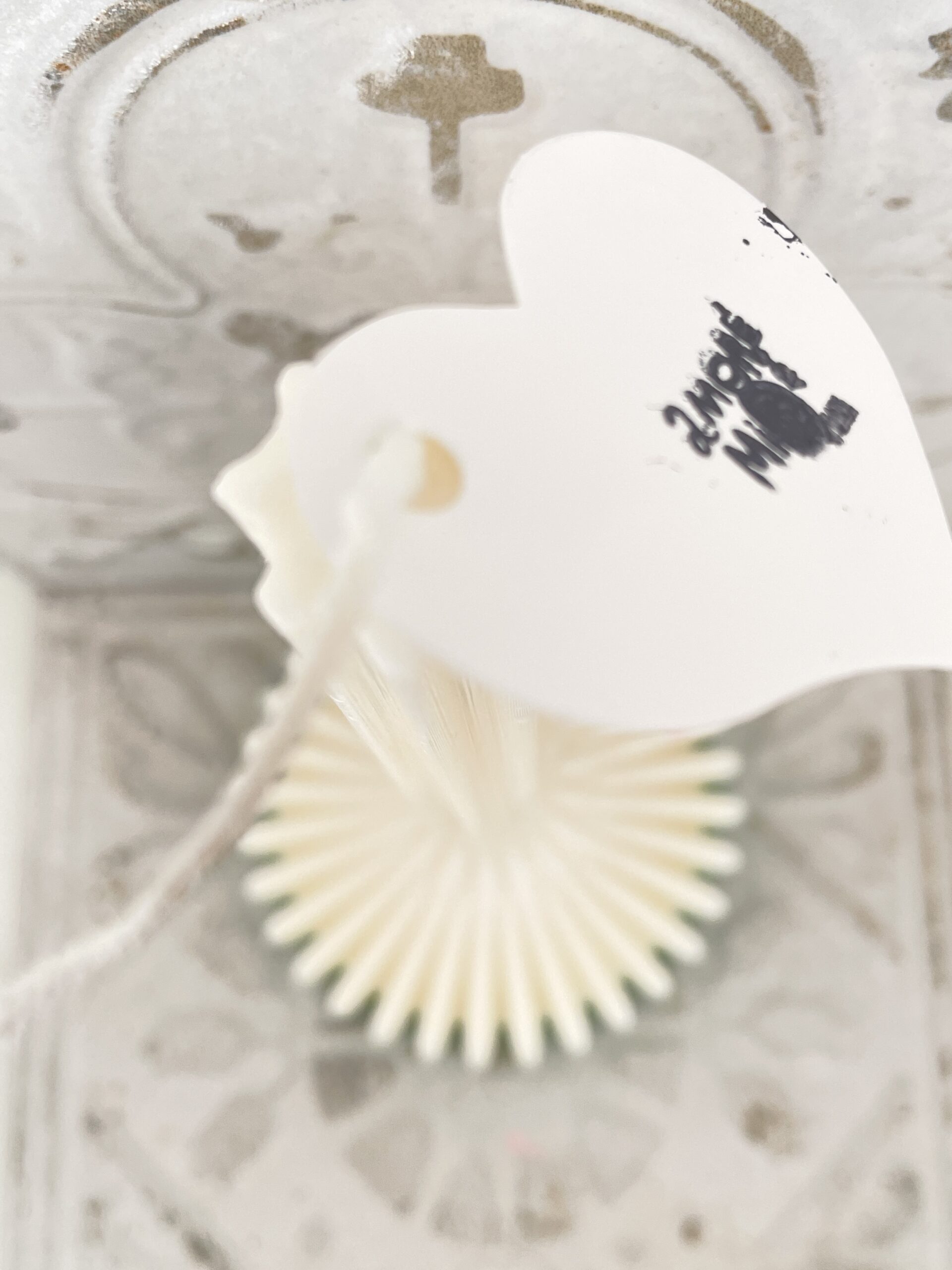 Chandelles Bougeoir blanc et vert sapin