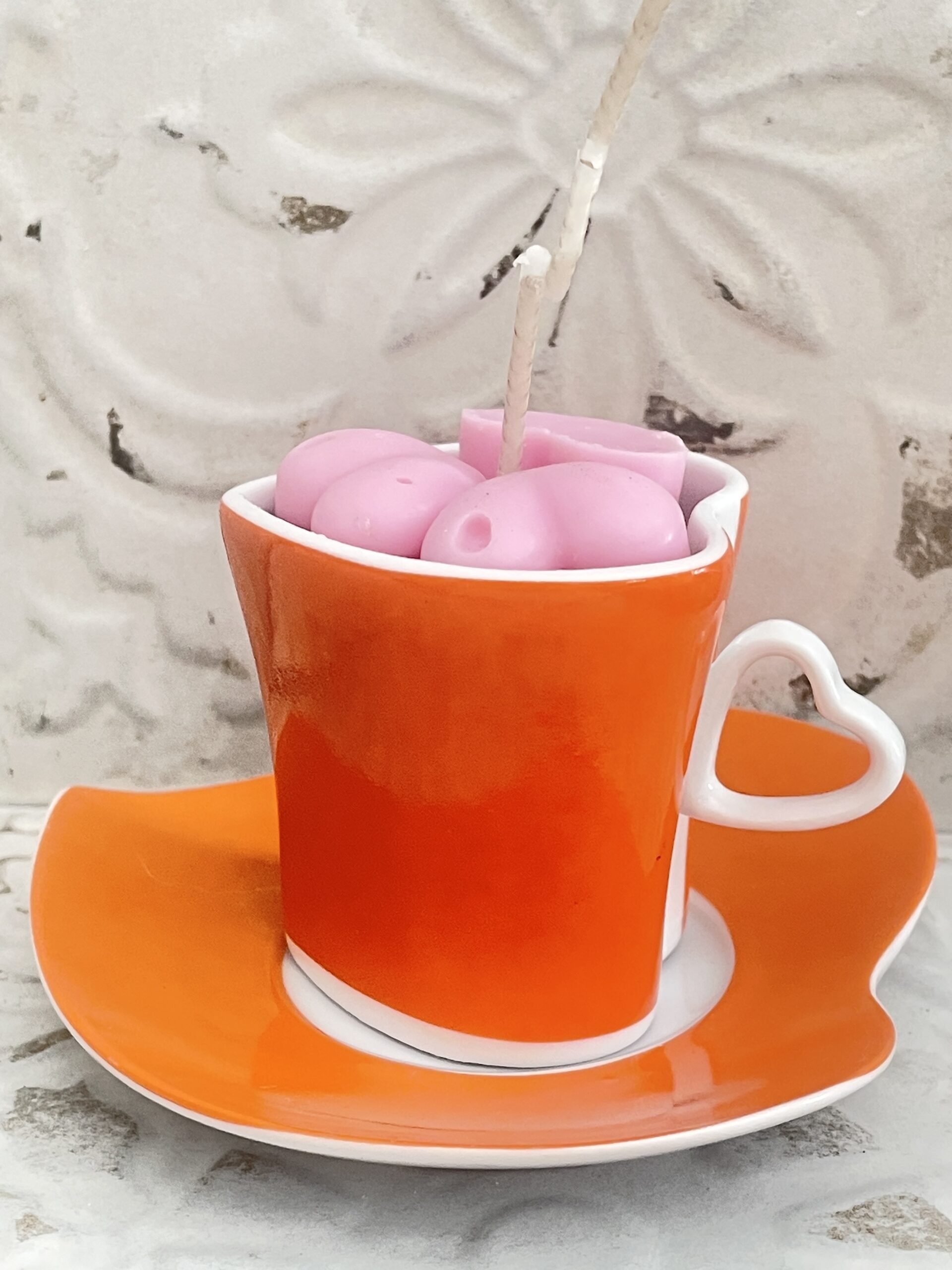 La café Cœur orange